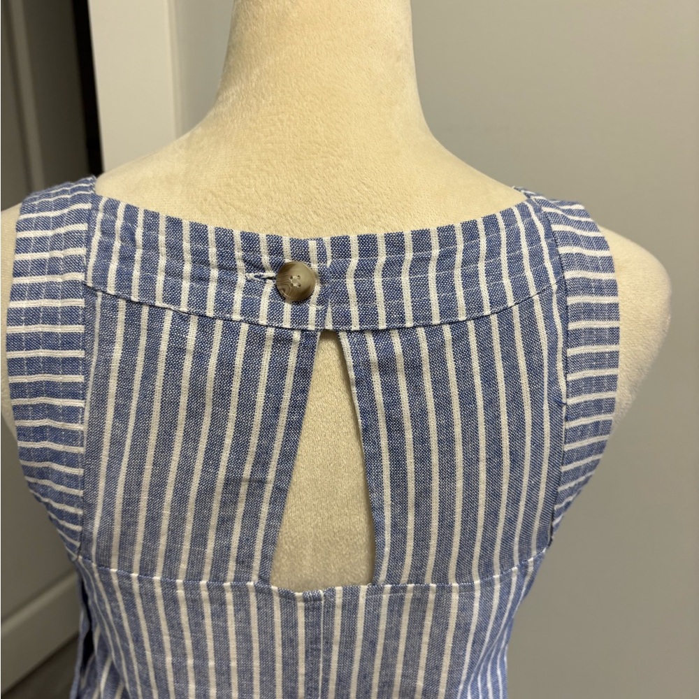 NWOT ForCynthia Linen Denim Blue and White Stripe Dress - XS/S - Picture 5 of 10